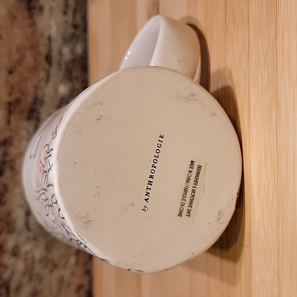 Anthropologie DAGNY MONOGRAM MUG Letter “S” Wildflower Flowers Coffee Cup - Picture 5 of 5